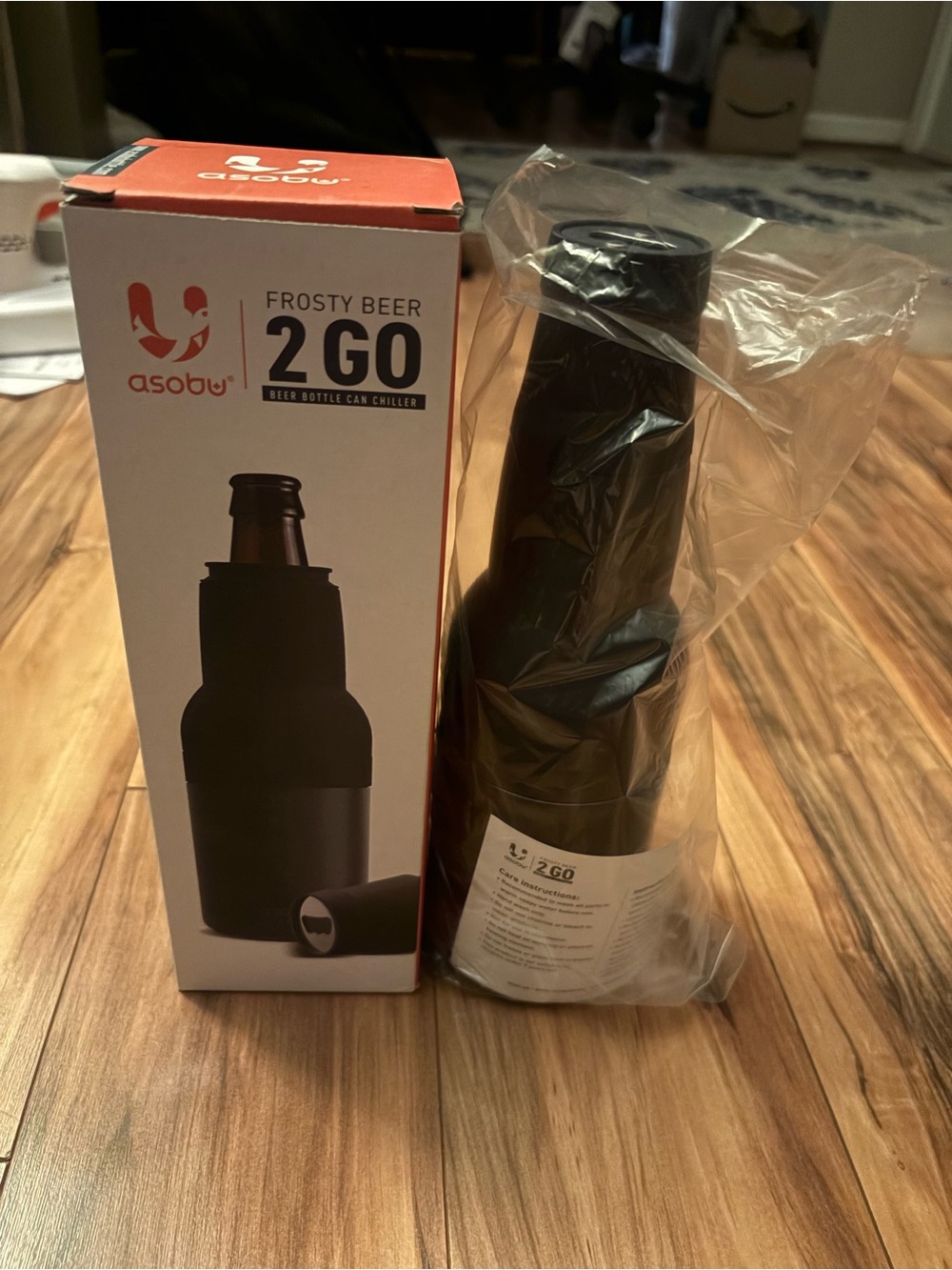 Asobu Frosty Beer 2GO Black Bottle & Can Cooler